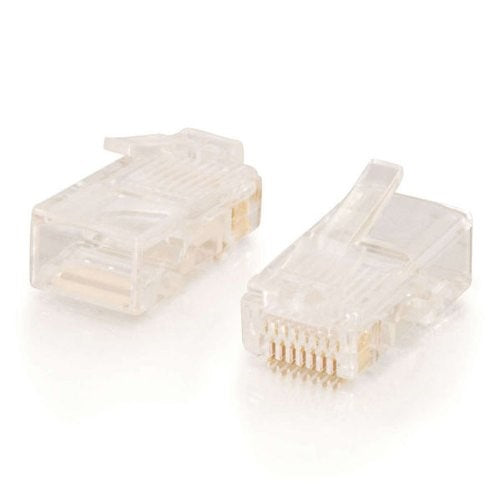 C2G/Cables to Go 11380 RJ45 Cat5e Modular Plug for Round Stranded Cable Multipack, TAA Compliant (50 Pack)