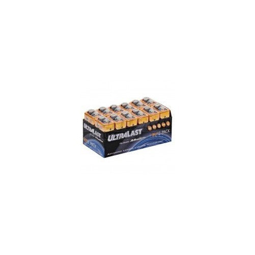 Ultralast UL129VB 9V Alkaline Battery, 12 Pack