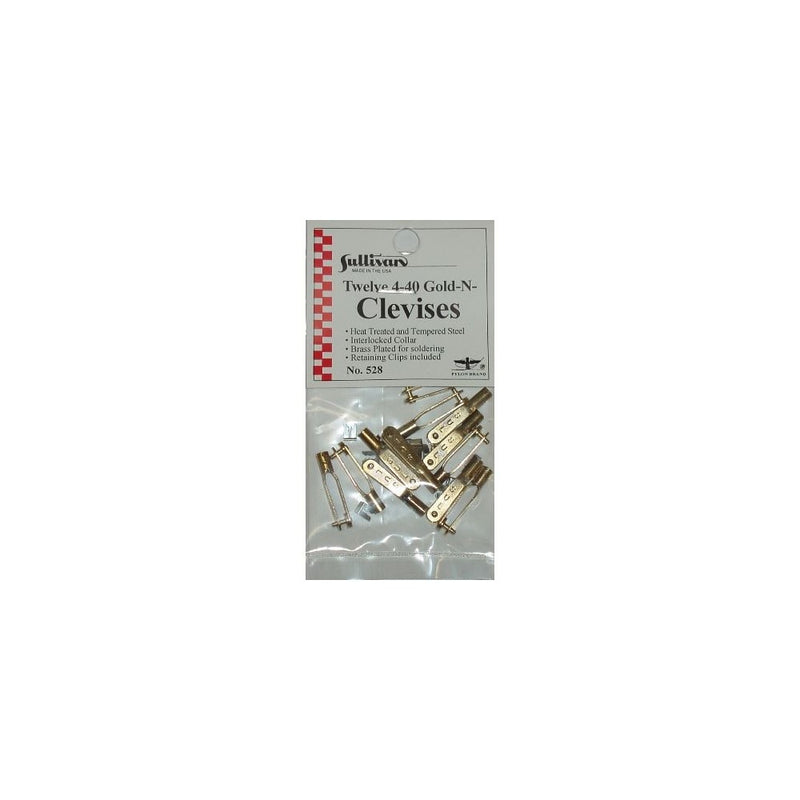 Sullivan Products 4-40 Gold-N-Clevises (12)