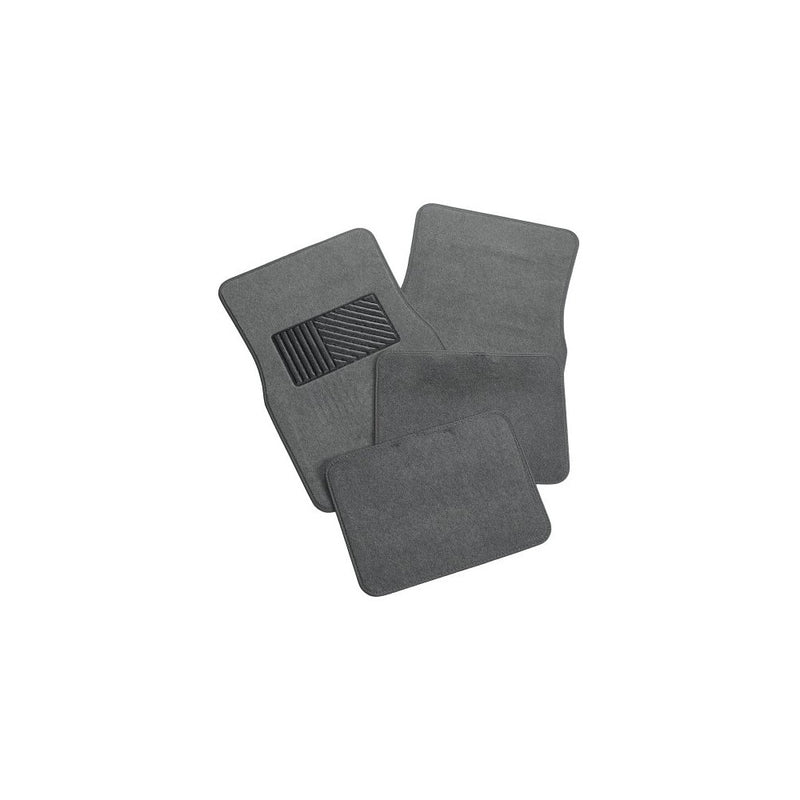 Rubber Queen 70544 Carpeted 4 Piece Mat With Vinyl Heel Pad - Gray