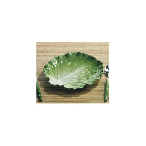 Green Ceramic Cabbage Serving Platter