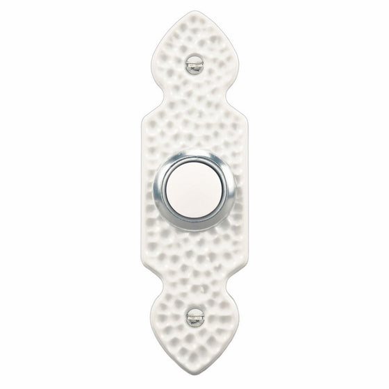 Heath Zenith SL-830-02 Wired Push Button, Hammered White Finish with Lighted Center Button