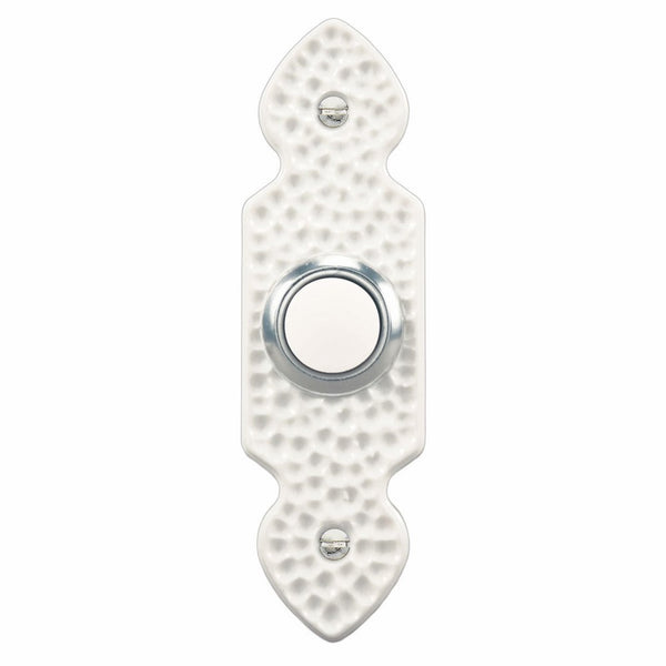 Heath Zenith SL-830-02 Wired Push Button, Hammered White Finish with Lighted Center Button
