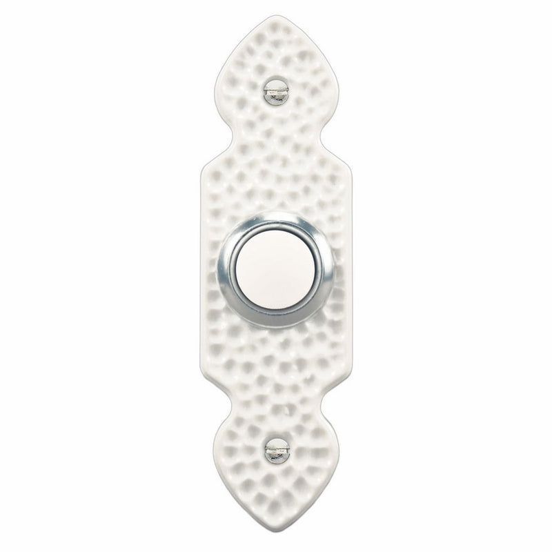 Heath Zenith SL-830-02 Wired Push Button, Hammered White Finish with Lighted Center Button