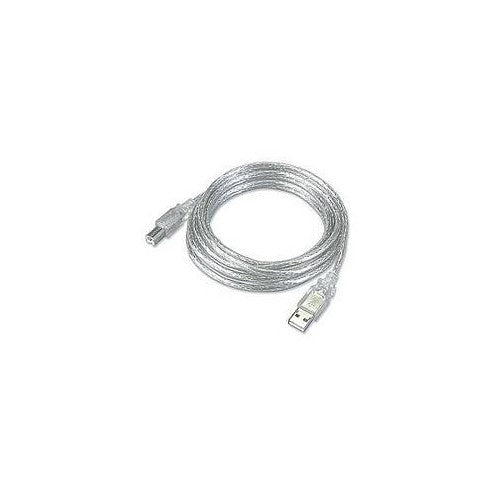 USB 2.0 Cable, A Male To B Male, Clear, 3 Feet