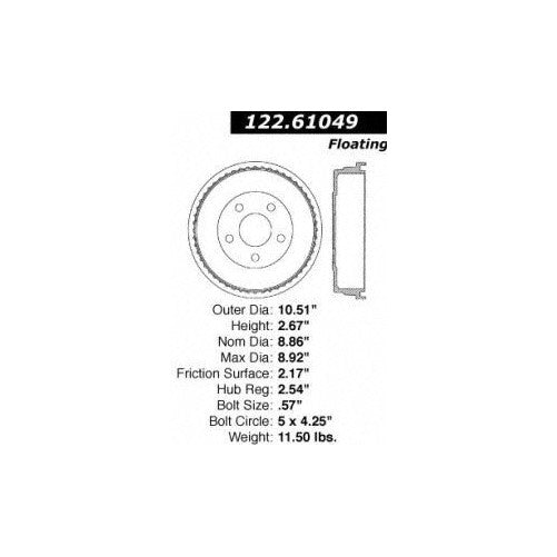 Centric Parts 122.61049 Brake Drum