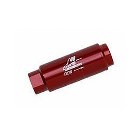 Aeromotive 12316 Filter, In-Line, 100-Micron Stainless Mesh Element, 3/8" NPT Port, Bright-Dip Red, SS Series, 1-1/4" OD