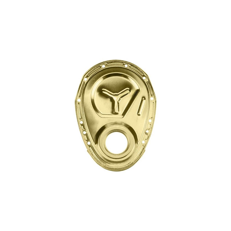 Milodon 65555 Gold Zinc Plated Reinforced Timing Cover for Small Block Chevy