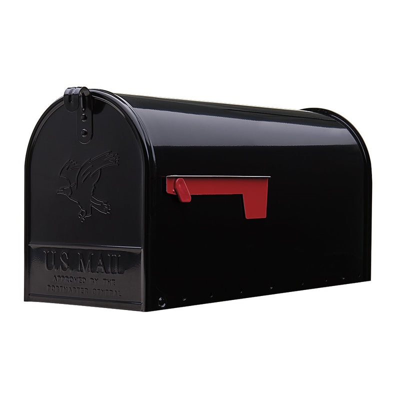 Gibraltar Mailboxes Elite Large Capacity Galvanized Steel Black, Post-Mount Mailbox, E1600B00