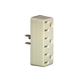 Leviton 006-00697-00I Ivory Triple Tap Plug-In Outlet Adapter