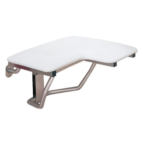 Swanstone BF-2300L-010 Folding Shower Seat For Left Wall Installation, White Finish