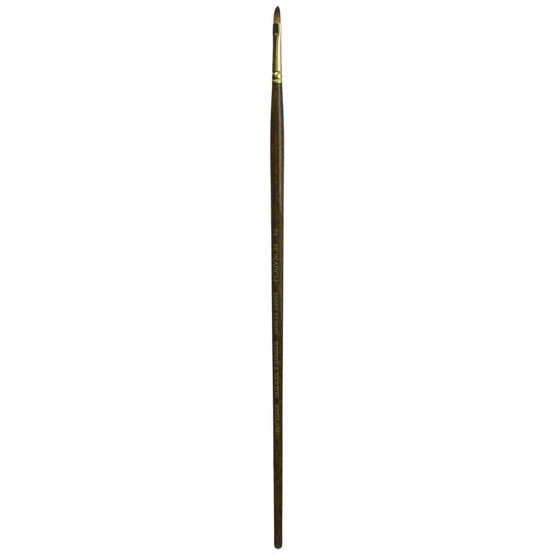 Winsor & Newton 5505002 Monarch Short Filbert Long Handle Brush, Size 2