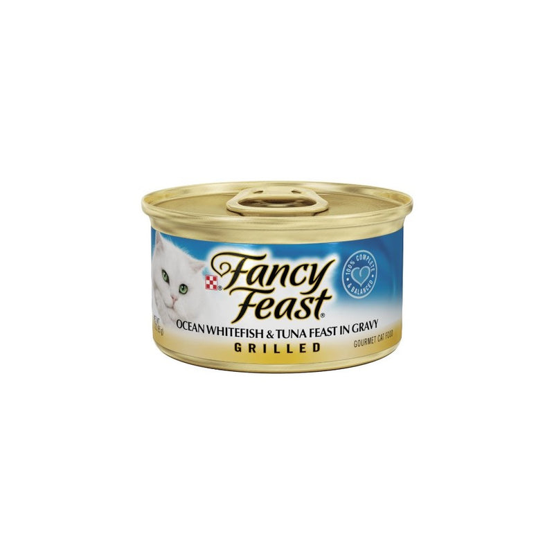 Purina Fancy Feast Grilled Ocean Whitefish & Tuna Feast in Gravy Cat Food - (24) 3 oz. Pull-top Can