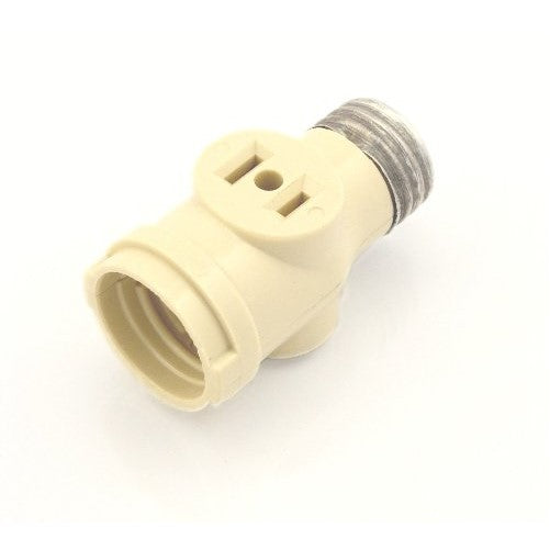Leviton 1403-I 660 Watt, 125 Volt, Two Outlet Socket Adapter, Ivory