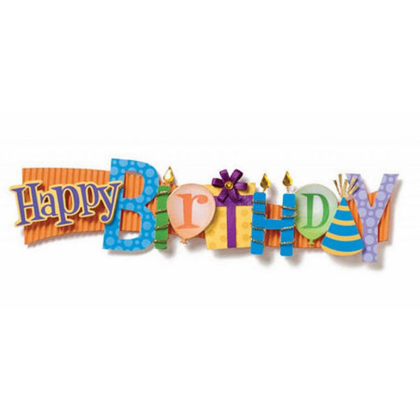 Karen Foster Stacked 2-1/2 Inch by 10 Inch Statement Stickers, Birthday