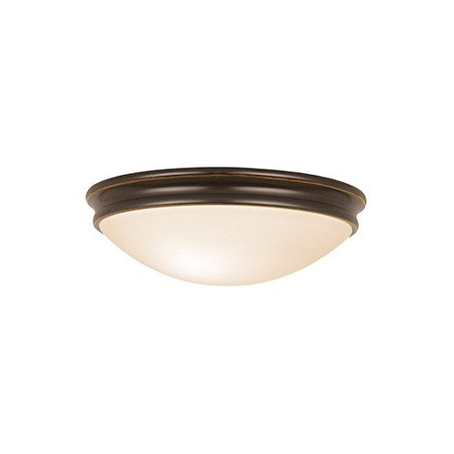 Atom - 1-Light 11" Flush Mount - Oil Rubbed Bronze Finish - Opal Glass Shade