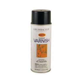 Grumbacher Damar Matte Varnish Spray For Oil Painting, 11.25 oz Can