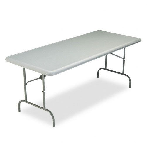 Iceberg ICE65227 IndestrucTable TOO 1200 Series Steel Legs Plastic Folding Table, 2000 lbs Capacity, 72" Length x 30" Width x 29" Height, Charcoal