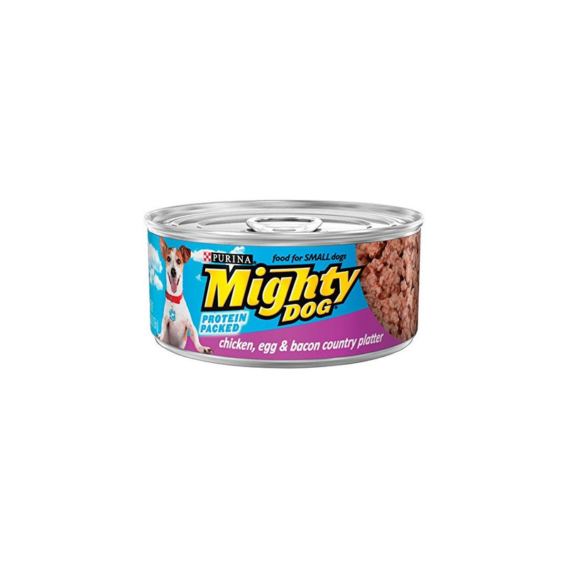 Purina Mighty Dog Wet Dog Food, Chicken, Egg & Bacon Country Platter, 5.5-Ounce Can, Pack of 24
