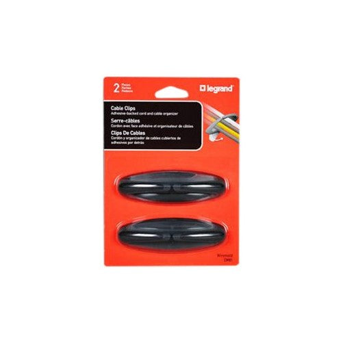 Legrand - Wiremold CM81 Cable Clips Adhesive Backed Cord And Cable Organizer, Black