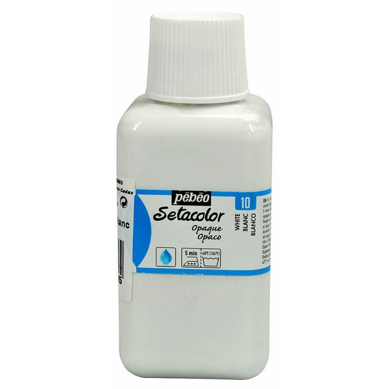 Pebeo Setacolor Opaque Fabric Paint 250-Milliliter Bottle, White