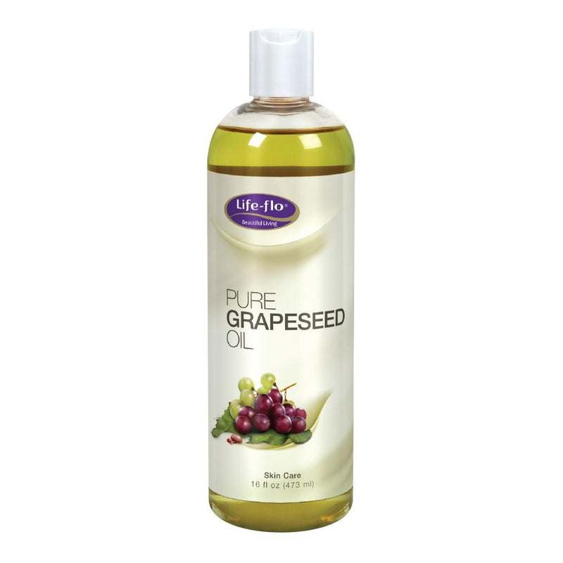 Life-Flo Pure Grapeseed Oil | For Skin & Hair, Aromatherapy, Massage Therapy | Food Grade | 16 fl. Oz.