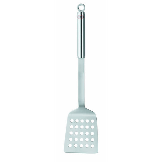 Rösle Stainless Steel 18-inch Perforated Barbeque Turner, Matte Handle