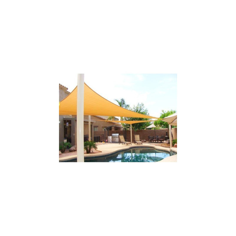 BIG 20'x20'x20' Oversized Triangle Garden Patio Sun Sail Shade 20 ft , Color Desert Sand