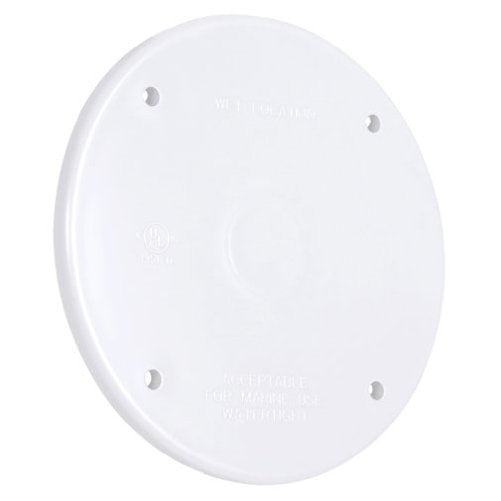 Hubbell-Bell PBC300WH Blank Weatherproof Nonmetallic Device Cover, Round, White