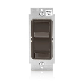 Leviton 6674-P0B SureSlide Universal 150-Watt LED and CFL/600-Watt Incandescent Dimmer, Brown