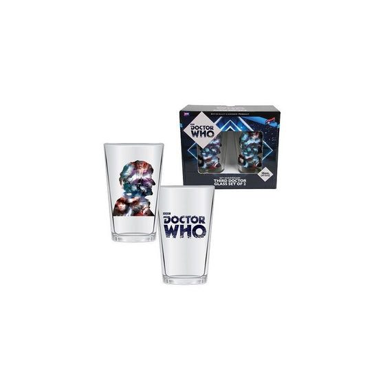 Doctor Who Anniversary Third Doctor 16 oz. Glass Set of 2