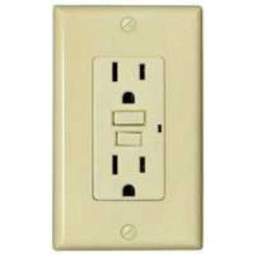 NATIONAL BRAND ALTERNATIVE GIDDS-273080 Gfci Receptacle, 15 Amp At 125 Vac, Ivory