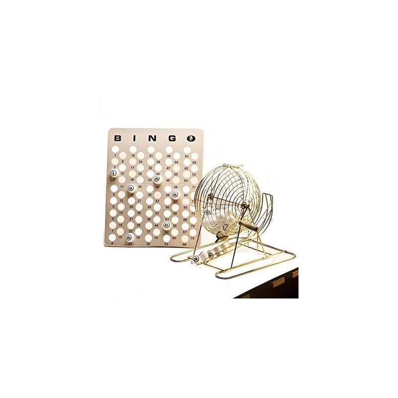 Large Professional Brass Bingo Cage Set 15 3/4" High