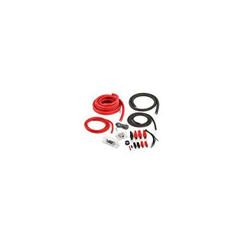 Belva Complete 1/0 4 Gauge [RED] Copper-Clad Dual Amp Wiring Kit [BPK0D]