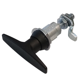 Southco E3 Series Vise Action Powder Coated Zinc Alloy Hand Operated Compression Latch with T-Handle Head, Non-Locking, 0.71" Thick, 1"-1.62"/2.07"-2.69" Grip Range, Black