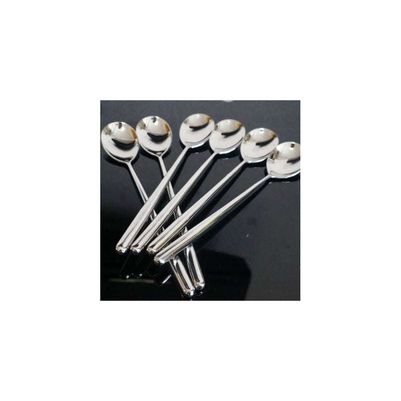 Good Quality Korean Stainless Steel Rice Spoon/Soup Spoon , Long-handled Great Circle Coffee Spoon (6pcs)