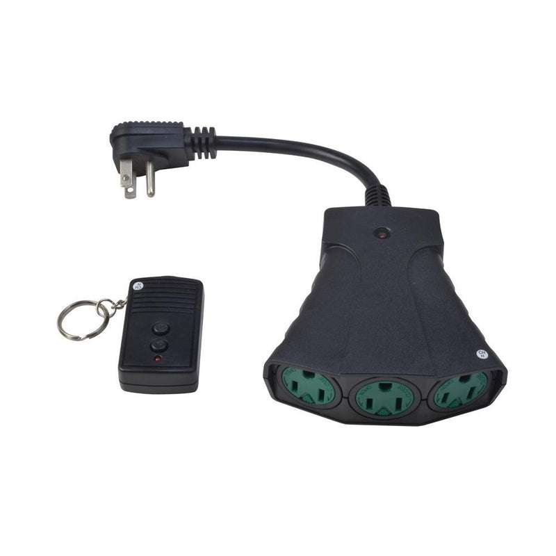 Woods 59748WD Outdoor Plug-In Switch with Wireless Remote Control, 3 Grounded Outlets