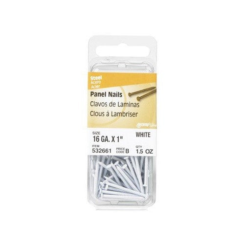 Hillman Panel Nails 1 " White Card 1.5 Oz