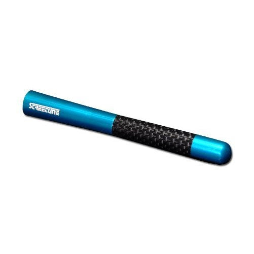 5" Real Carbon Fiber Aluminum Short Antenna Polished Blue Universal Screws Base