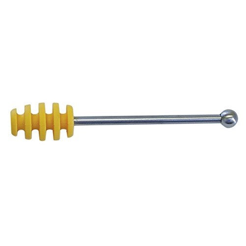 R and M 4825 Silicone Honey Dipper with Stainless Steel Handle, Yellow