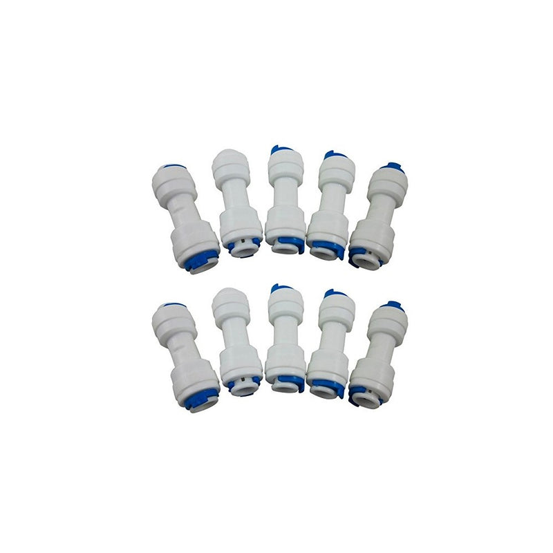 TmallTech 1/4" Tube to 1/4" Tube push fit straight quick connect for RO water system (Pack of 10)