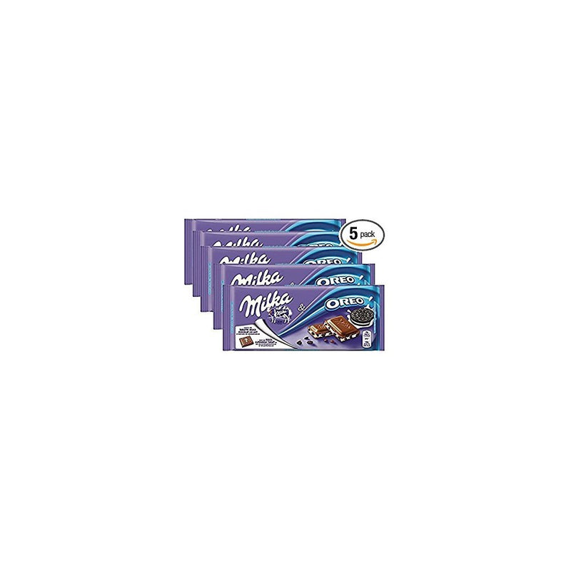 Milka Oreo Alpine Milk Chocolate, 3.5 oz Bar (MILK OREO, PACK OF 5)