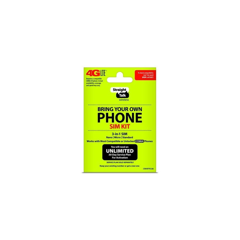 Straight Talk - Bring Your Own Phone "CDMA" 3-in-1 Sim Card Kit (4G LTE) - "Verizon" Compatible