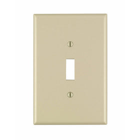 Leviton 86101 1-Gang Toggle Device Switch Wallplate, Oversized, Thermoset, Device Mount, Ivory
