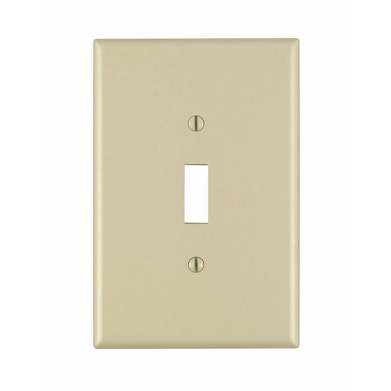 Leviton 86101 1-Gang Toggle Device Switch Wallplate, Oversized, Thermoset, Device Mount, Ivory