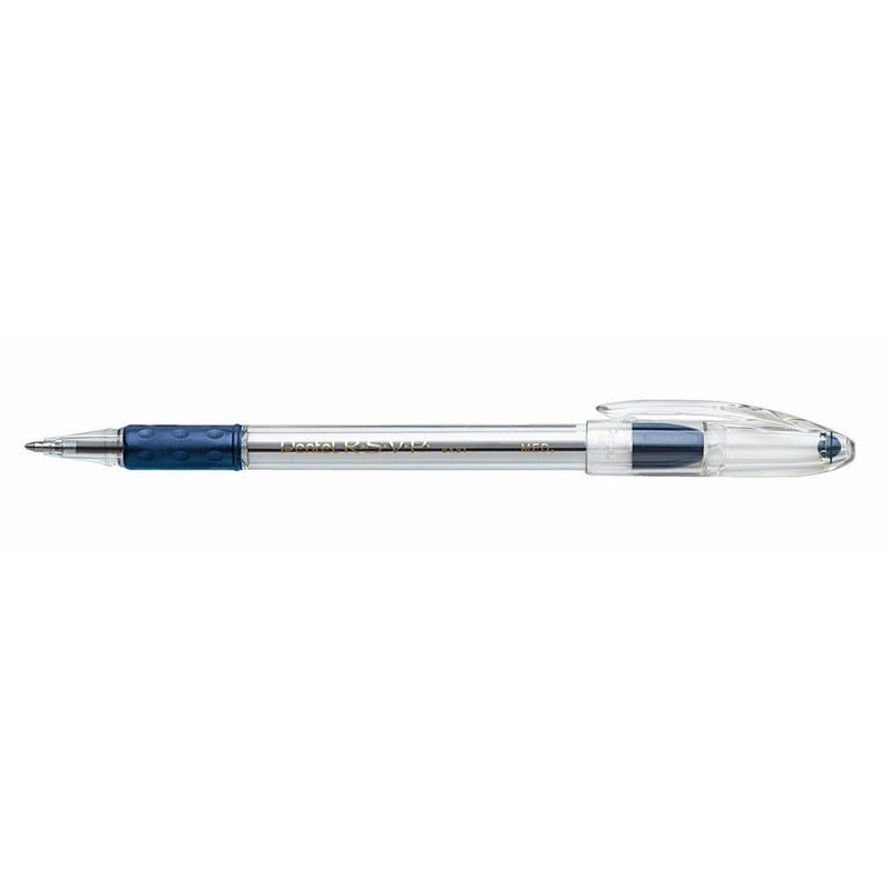 Pentel BK91C R.S.V.P. Stick Ballpoint Pen, 1mm, Trans Barrel, Blue Ink (Pack of 12)