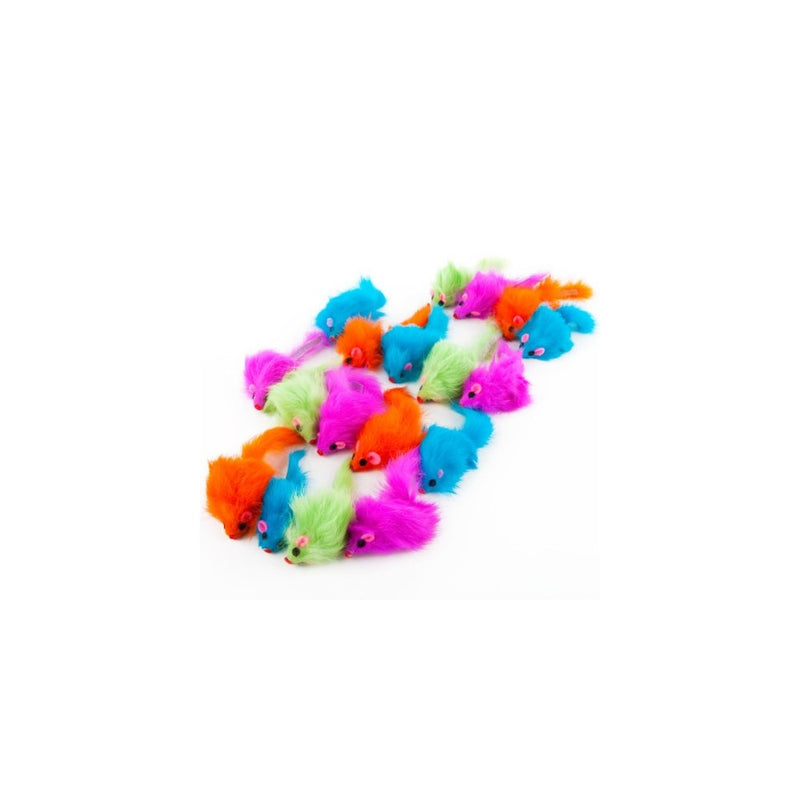 Ethical Colored Plush Mice with Catnip Cat Toy, 12-Pack