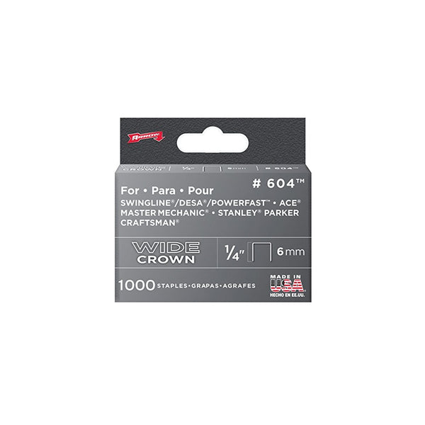 Arrow Fastener 604 Wide Crown Swingline Heavy Duty 1/4-Inch Staples, 1,000-Pack