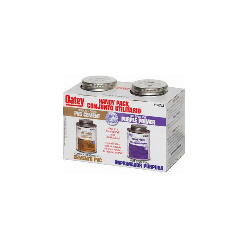 Oatey 30246 PVC Regular Cement and 4-OunceNSF Purple Primer Handy Pack