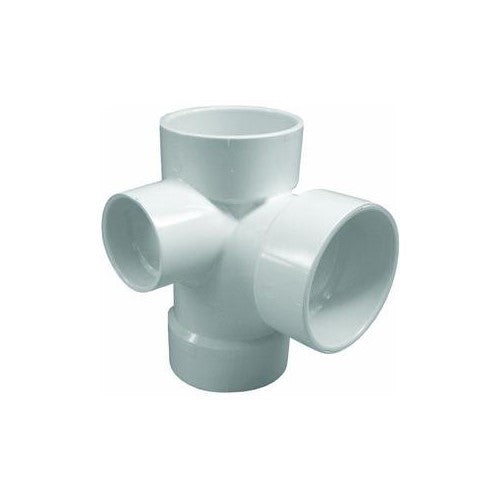 Genova Products 77132 Tee Pipe Fitting with Left Side Inlet, 3" x 3" x 3" x 2"